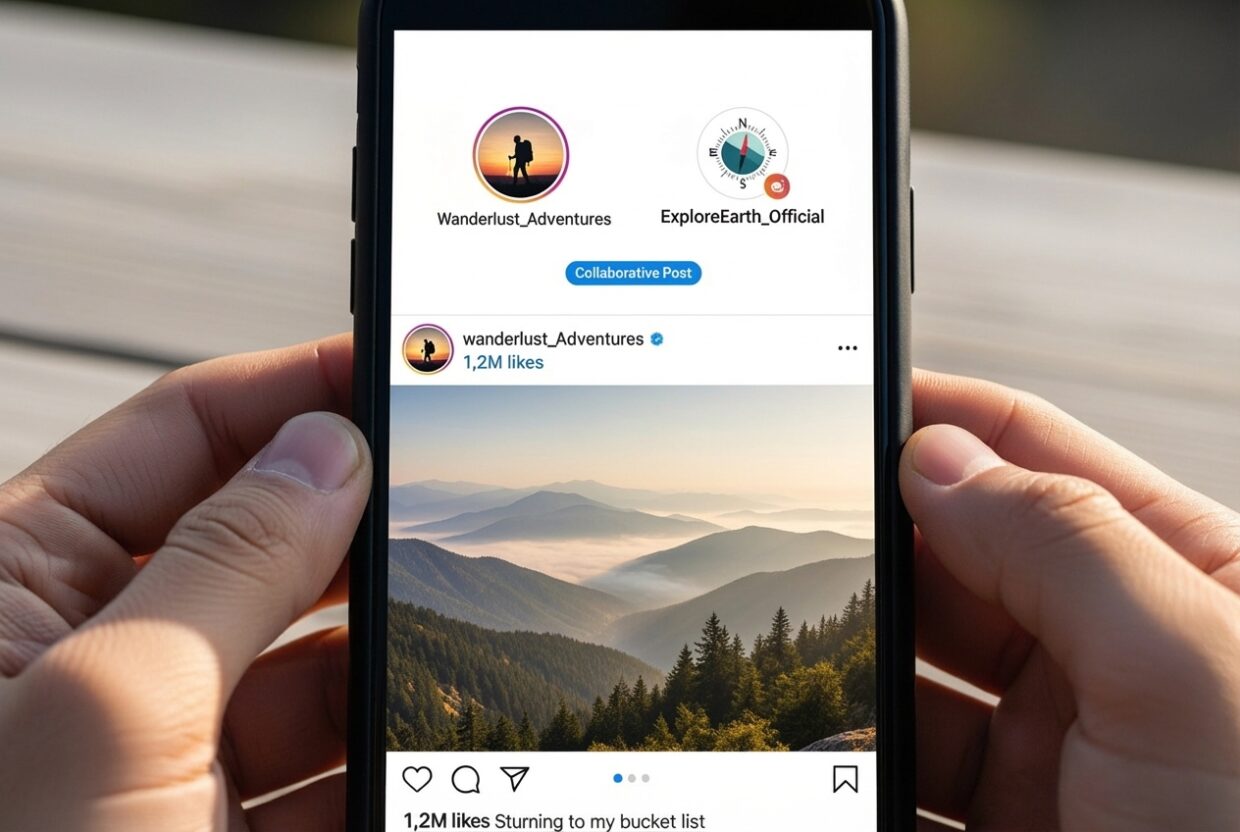 add collaborator instagram after posting