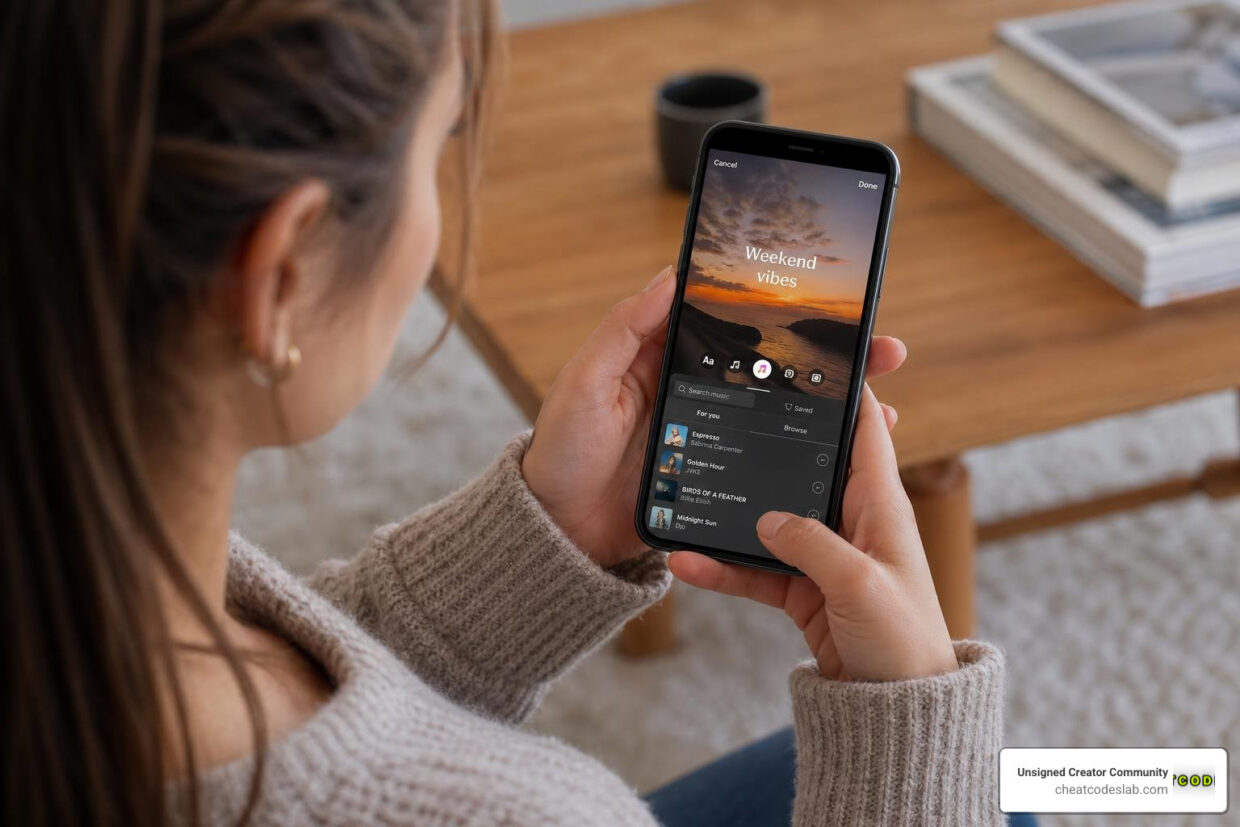 how to add audio clip in instagram story