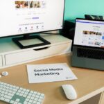 Modern digital marketing agency workspace showing collaboration and global campaign planning